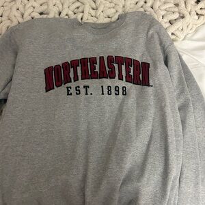 Champion Northeastern University Gray Crewneck Sweatshirt